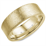 Load image into Gallery viewer, Men&#39;s Gold Flat Band with Diamond Brushed Finish
