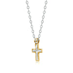 Load image into Gallery viewer, Matte&#39; Two-Tone Stainless Steel Cross Pendant Necklace
Collection: Be
