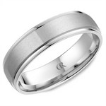 Load image into Gallery viewer, Men's White Gold Stepped Down Edges Band with Sandblast Finish 
Top W