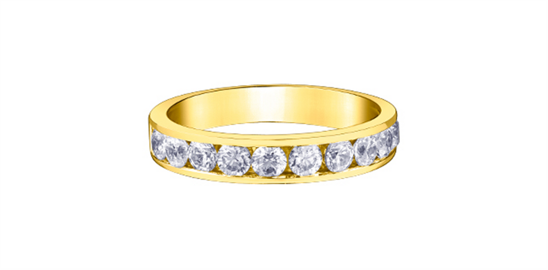 Lady's 14K Yellow Gold Channel Set Diamonds Band
Diamond Shape: Round