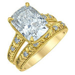 Load image into Gallery viewer, 14K Yellow Gold Vintage Cushion Lab Diamond Engagement Ring
Centre St