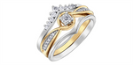 Load image into Gallery viewer, 10K Yellow &amp; White Gold Intertwined Round Diamond Engagement Ring
