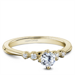 Load image into Gallery viewer, 14K Yellow Gold Unique Round Diamond Engagement Ring
