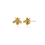 Load image into Gallery viewer, 10K Yellow Gold Bee Polished Stud Earrings 
 
Dimensions: 7.6mm x 6m