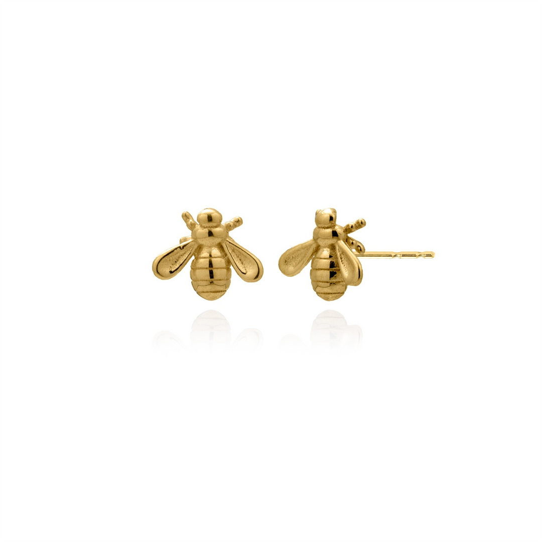 10K Yellow Gold Bee Polished Stud Earrings 
 
Dimensions: 7.6mm x 6m