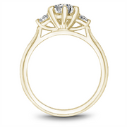 Yellow Gold 3 Stone Diamond Semi-Mount