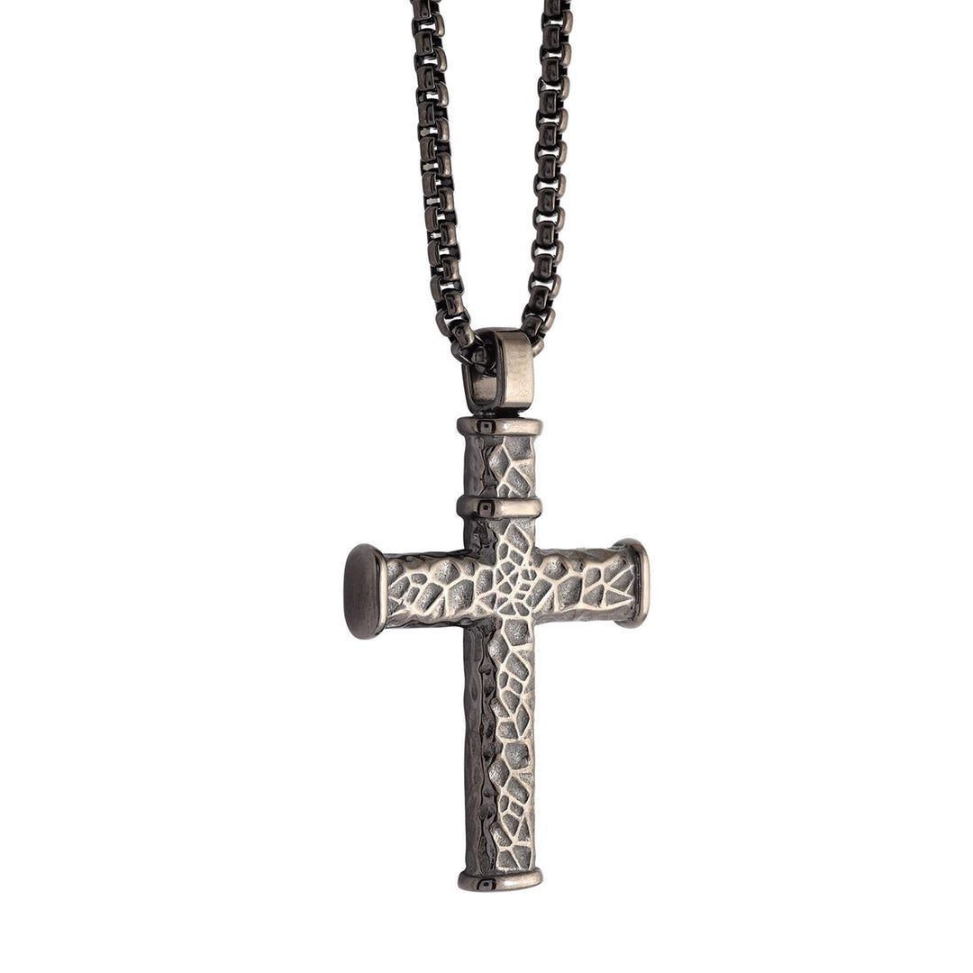 Black Stainless Steel Cross Necklace