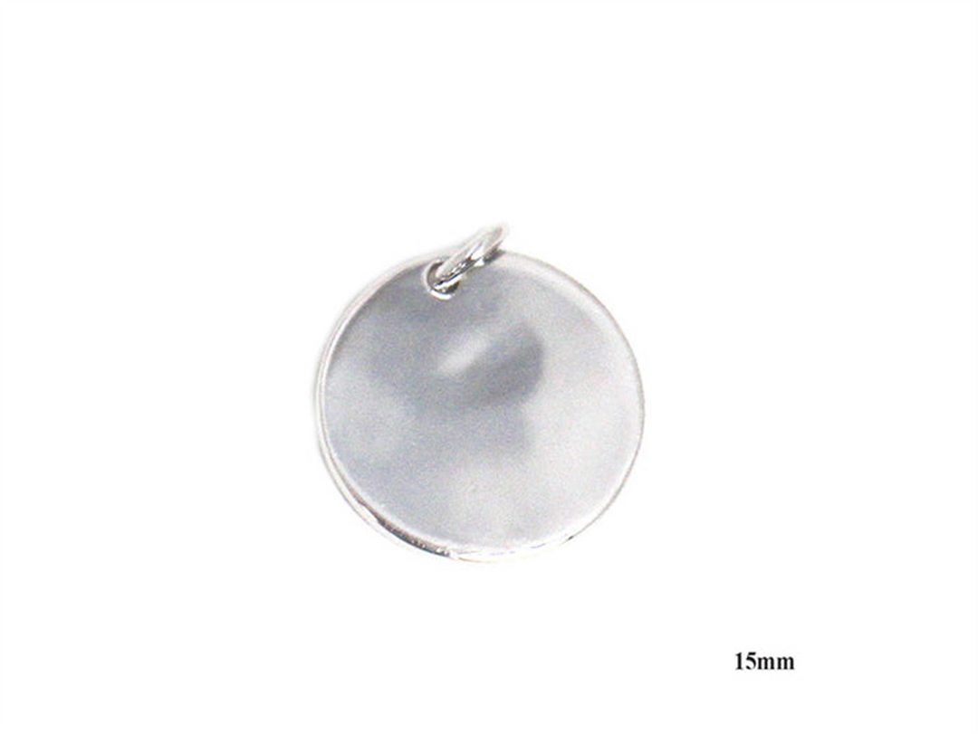 Sterling Silver Round Pendant 
Length: 16mm
