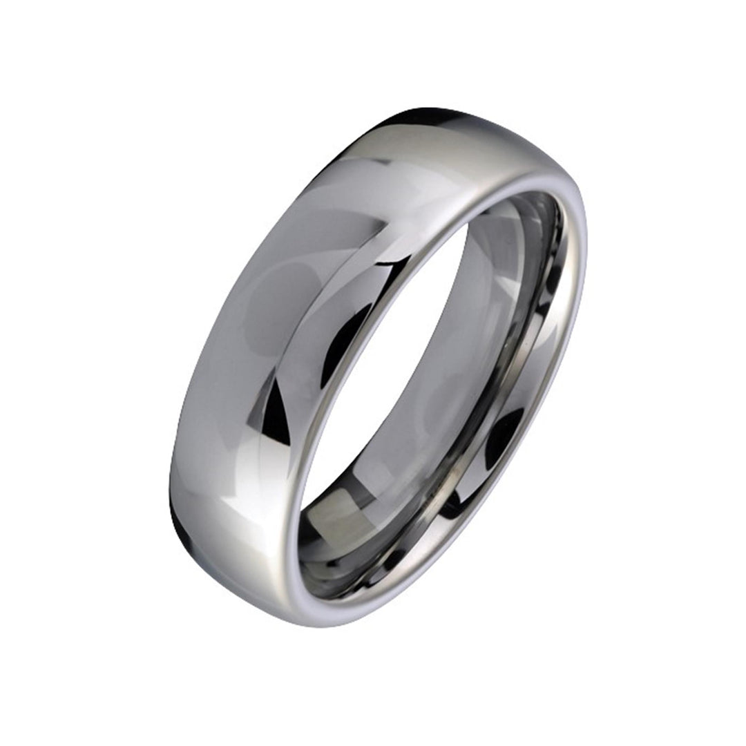 Tungsten Polished Domed Band Band 
Width: 6mm