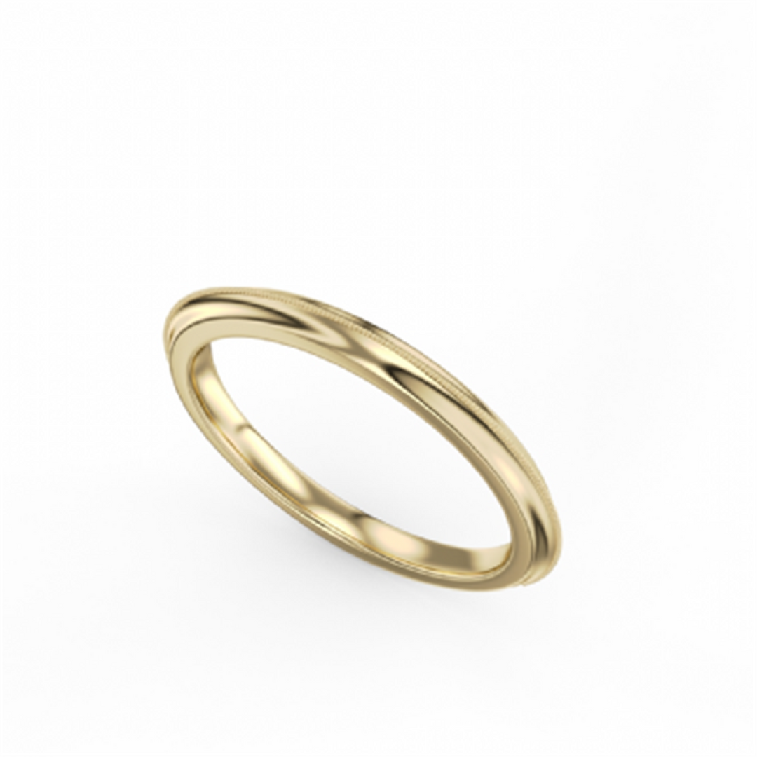 Lady's Yellow Gold Bevel Band