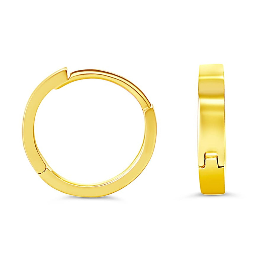 10K Yellow Gold Round Polished Huggie Earrings 
Collection: Huggies