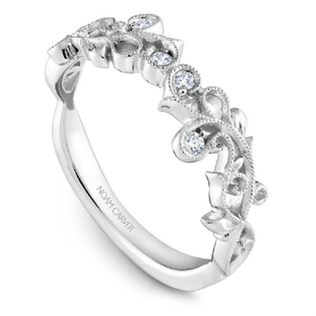 Lady's White Gold Floral Vintage Diamonds Band
Diamond Shape: Round