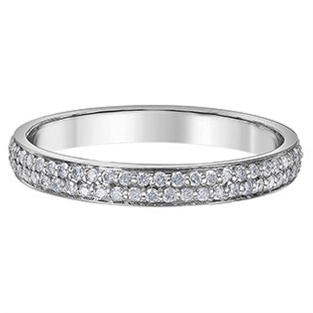Lady's 10K White Gold Prong Set Band
Diamond Shape: Round
Total Diam