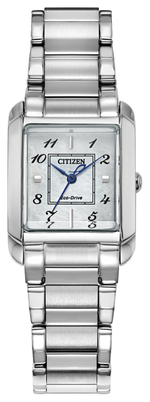 Load image into Gallery viewer, CITIZEN Lady&#39;s Stainless Steel Eco-Drive Dress Watch with White Mother of Pearl Dial
