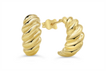 Load image into Gallery viewer, 10K Yellow Gold Croissant Polished Stud Earrings
 
Dimensions: 14.5m
