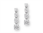 Load image into Gallery viewer, White Sterling Silver Cubic Zirconiums Journey Polished Dangle Earring
