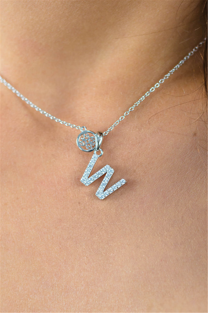 White Sterling Silver Initial "W" Polished Pendant Necklace

PENDANT