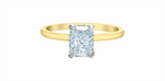 Load image into Gallery viewer, 14K White &amp; Yellow Gold Hidden Halo Radiant Lab Diamond Engagement Rin
