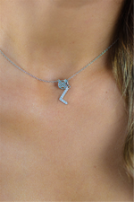 Load image into Gallery viewer, White Sterling Silver Initial &quot;L&quot; Polished Pendant Necklace

PENDANT
