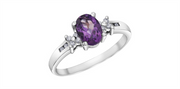 10K White Gold Amethyst and Diamonds Ring
Primary Stone: Oval-Cut Ame