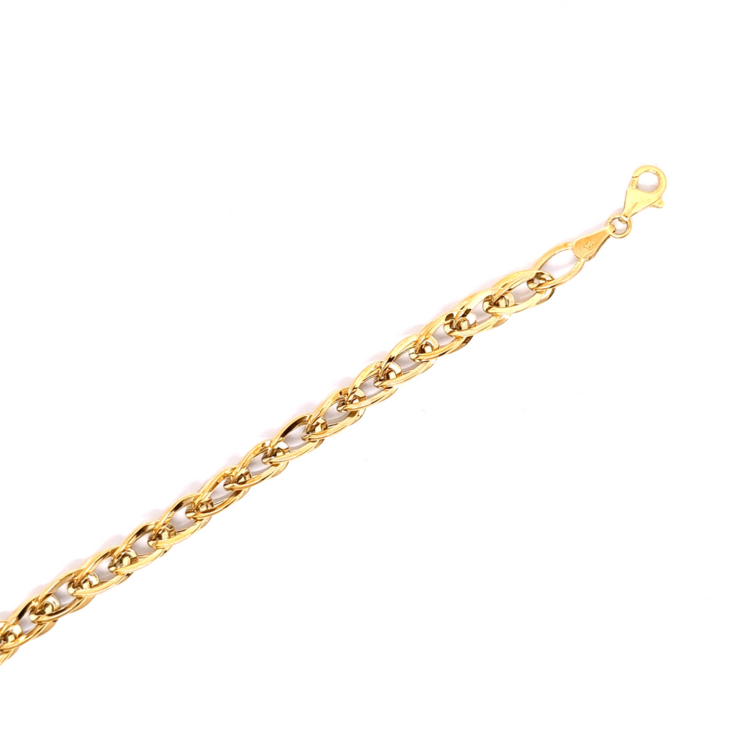 10K Yellow Gold Wheat Bracelet
Bracelet Width: 70mm
Length: 7.5"