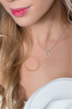 Load image into Gallery viewer, White Sterling Silver Heart Polished Pendant Necklace

PENDANT
Ston