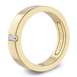 Load image into Gallery viewer, Men's Yellow Gold Flat Diamond Band 
Total Diamonds: 0.17cttw
Top Wi