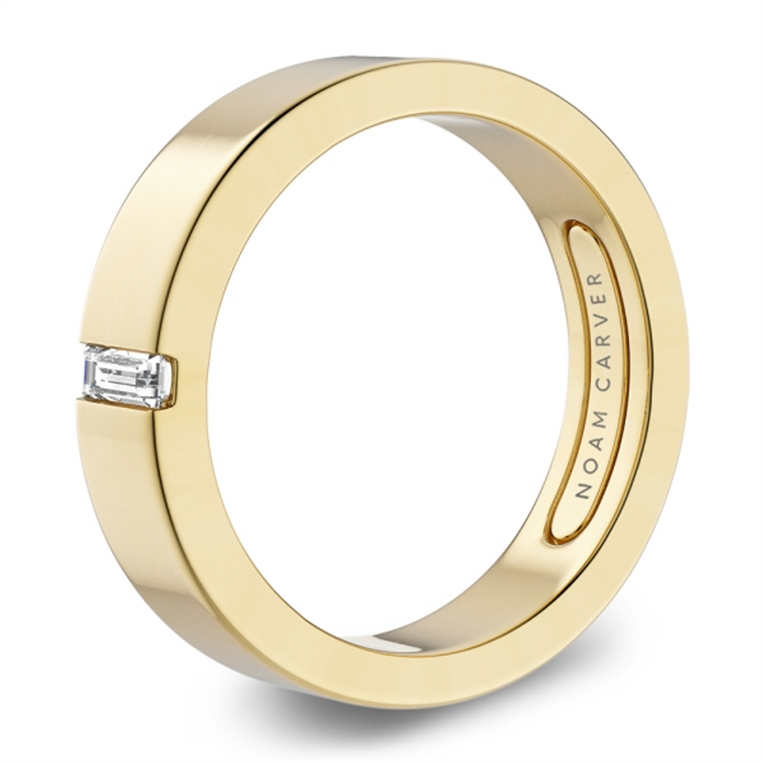 Men's Yellow Gold Flat Diamond Band 
Total Diamonds: 0.17cttw
Top Wi