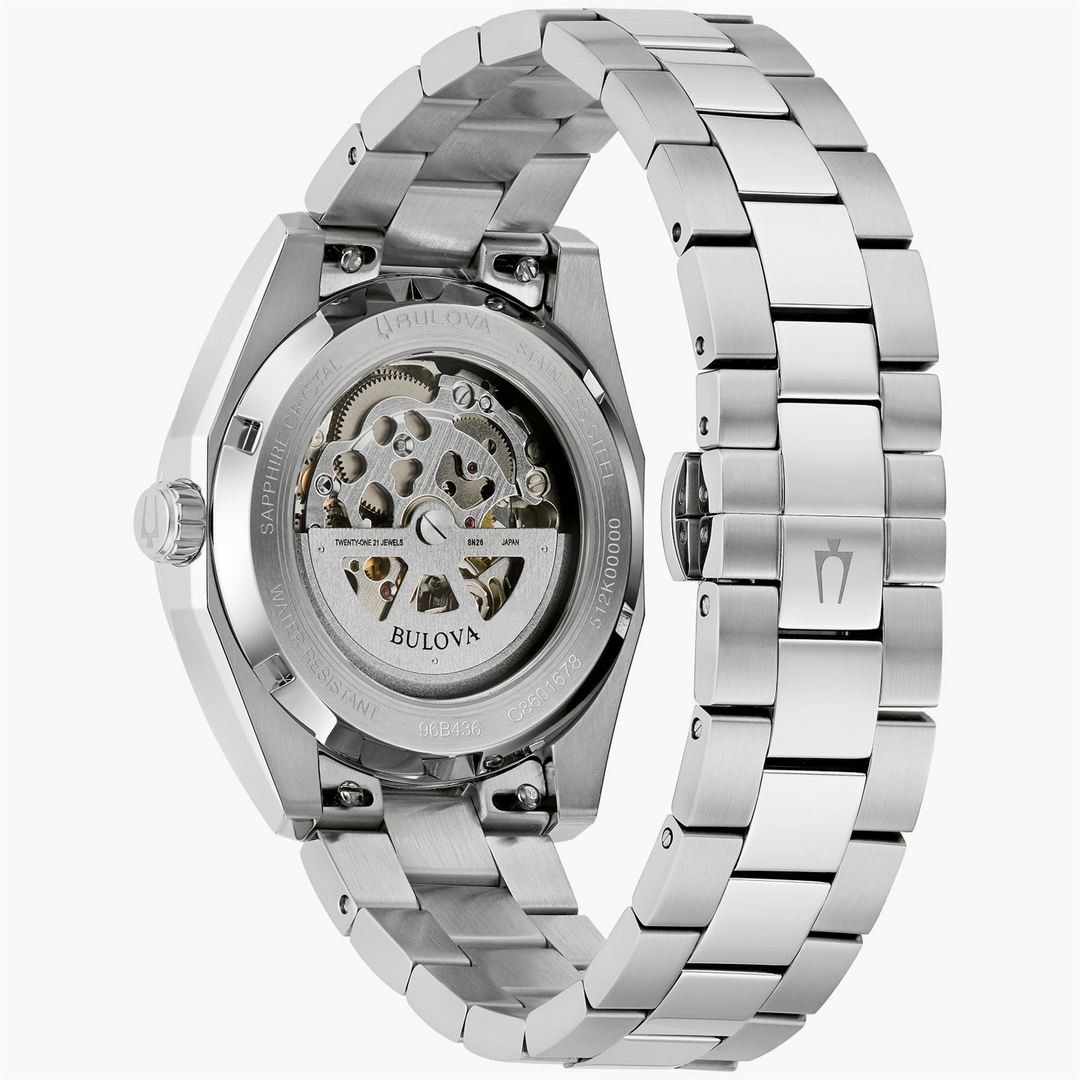 BULOVA Men's Stainless Steel Automatic Dress Watch with Blue Dial
Col