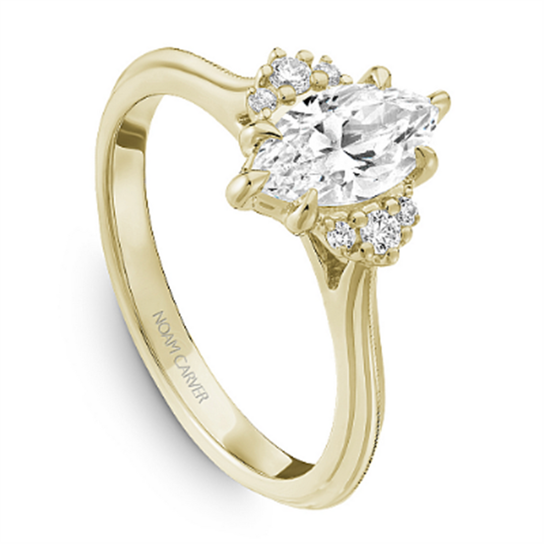 Yellow Gold Floral Diamond Semi-Mount