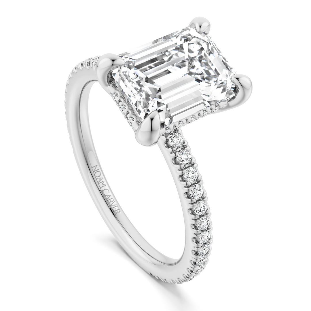 White Gold Side Stones Diamond Engagement Ring Semi-Mount
Fits Centre