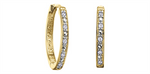 Load image into Gallery viewer, 10K Yellow Gold Diamonds Small Hoop Earrings
