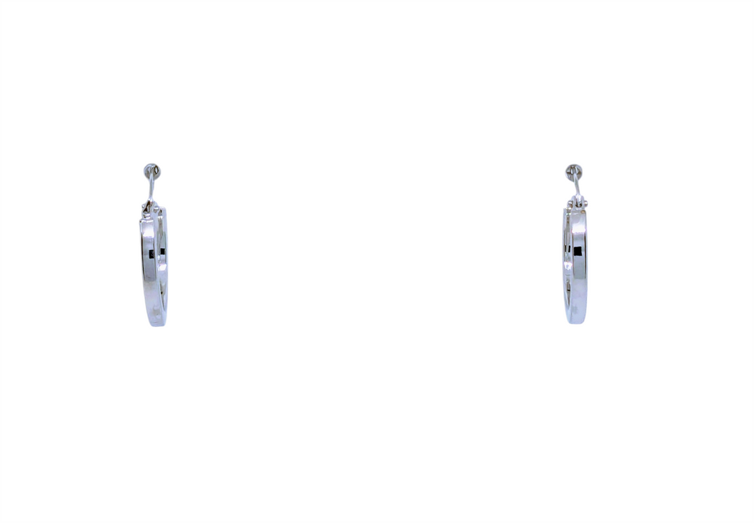 10K White Gold Round Polished Medium Hoop Earrings
 
Dimensions: 19m