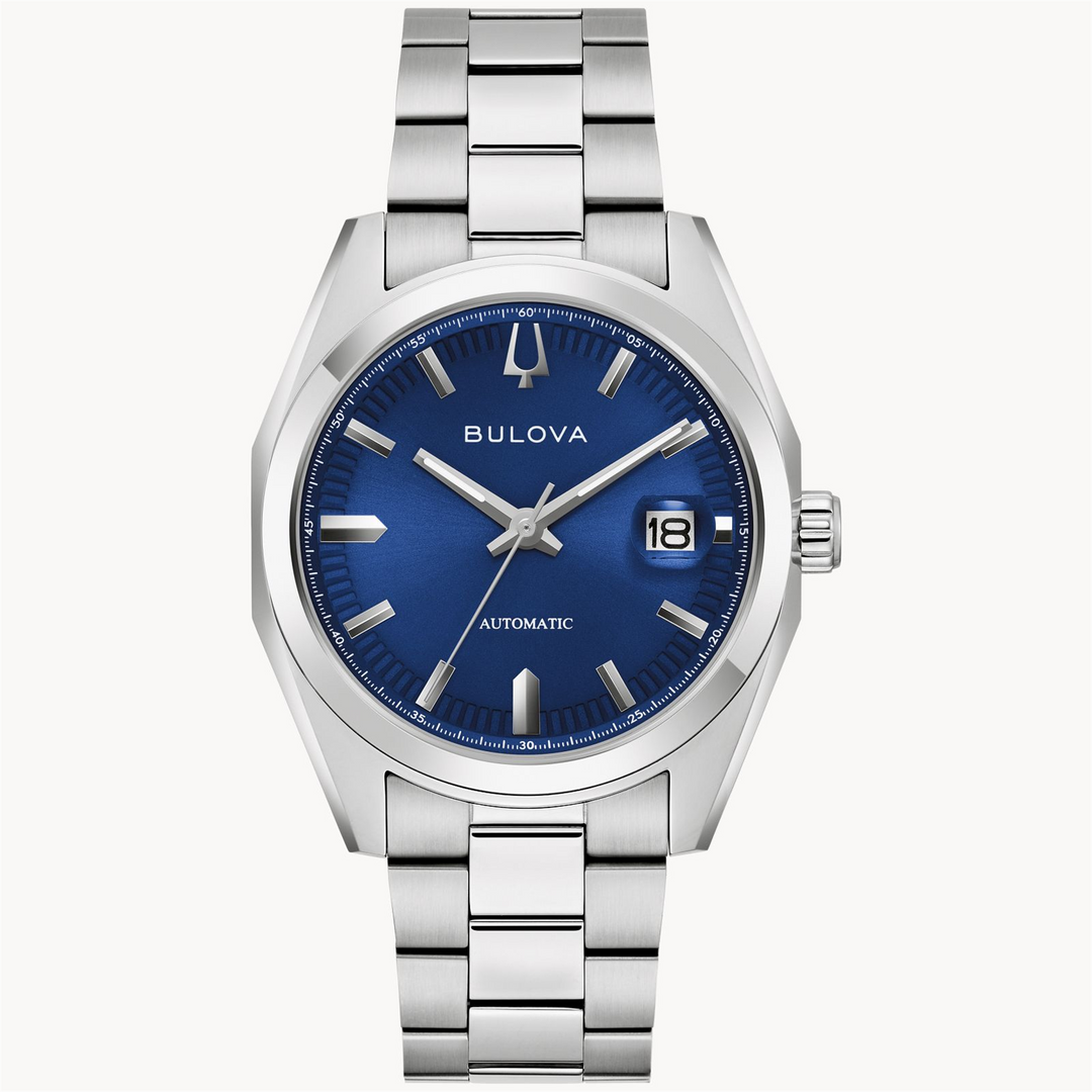 BULOVA Men's Stainless Steel Automatic Dress Watch with Blue Dial
Col
