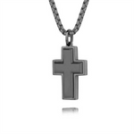 Load image into Gallery viewer, Black Stainless Steel Cross Pendant Necklace
 

PENDANT
Dimensions
