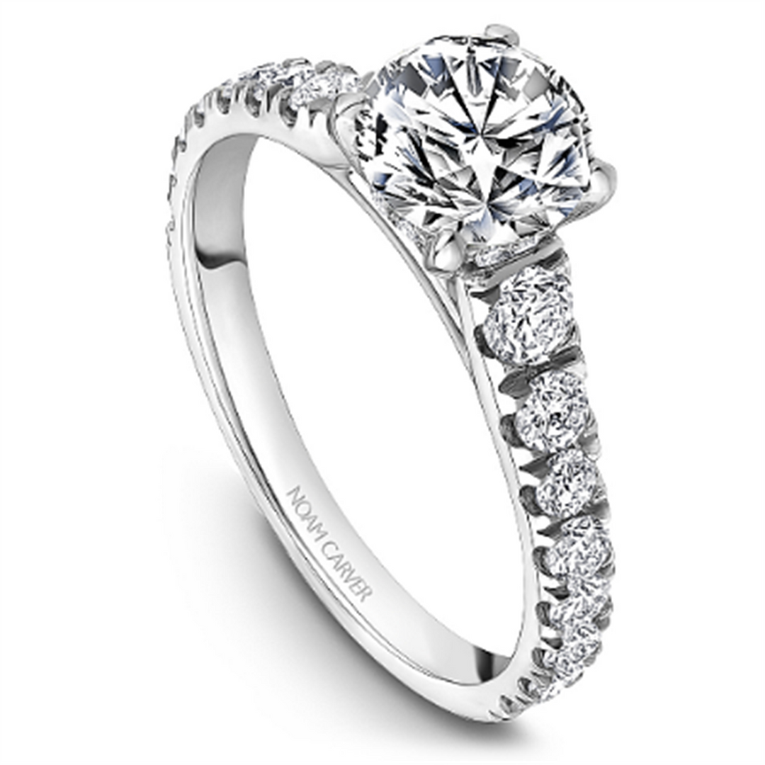 White Gold Side Stones Diamond Semi-Mount