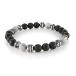 Load image into Gallery viewer, Grey Onyx Stainless Steel Onyx 
Length: 8.2&quot;
