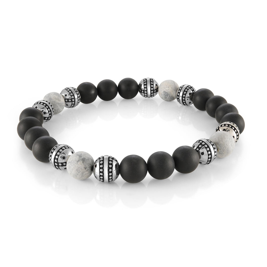 Grey Onyx Stainless Steel Onyx 
Length: 8.2"