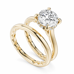 Load image into Gallery viewer, Yellow Gold Hidden Halo Diamond Engagement Ring Semi-Mount
Fits Centr
