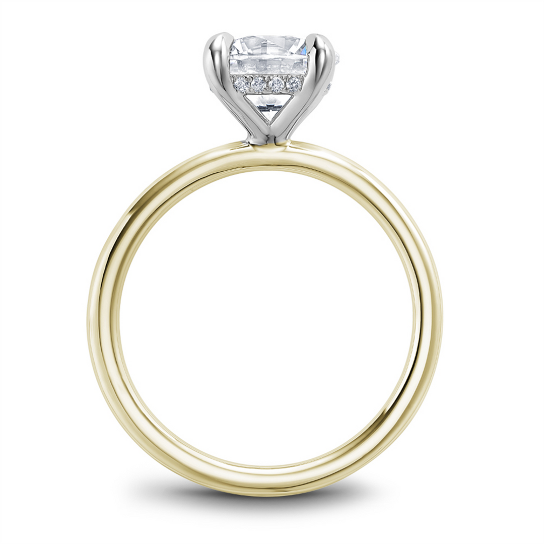 Yellow & White Gold Hidden Halo Diamond Engagement Ring Semi-Mount
Fi