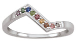 Load image into Gallery viewer, Personalized White Gold Free Form Family Ring 
Number of stones available: 3 - 9
