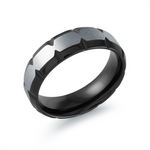 Load image into Gallery viewer, Satin Black Stainless Steel Bevel Band 
Width: 7mm 
Size: 10
