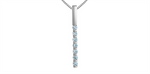 Load image into Gallery viewer, White Sterling Silver Bar Pendant Necklace

PENDANT
Stone: Lab Diam