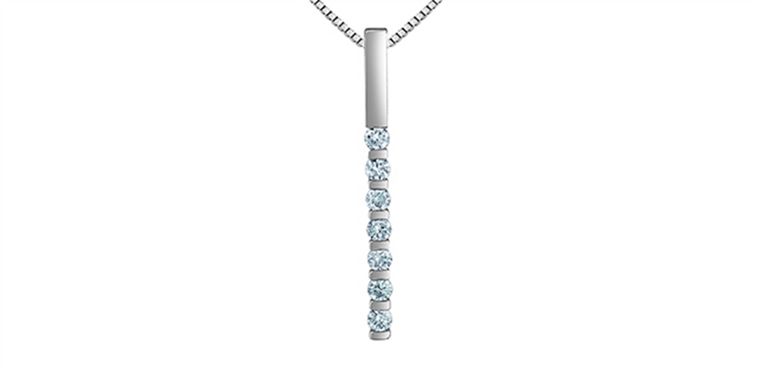 White Sterling Silver Bar Pendant Necklace

PENDANT
Stone: Lab Diam