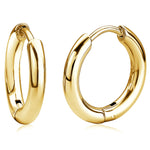 Load image into Gallery viewer, Gold Stainless Steel Round Small Hoop Earrings
Dimensions: 15mm x 2.6
