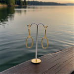 Load image into Gallery viewer, 10K Yellow Gold Paperclip Stud Earrings
 
Dimensions: 48mm x 1.9mm
