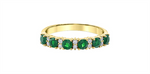 Load image into Gallery viewer, 10K Yellow Gold Single Row Emeralds and Diamonds Band
Primary Stone:
