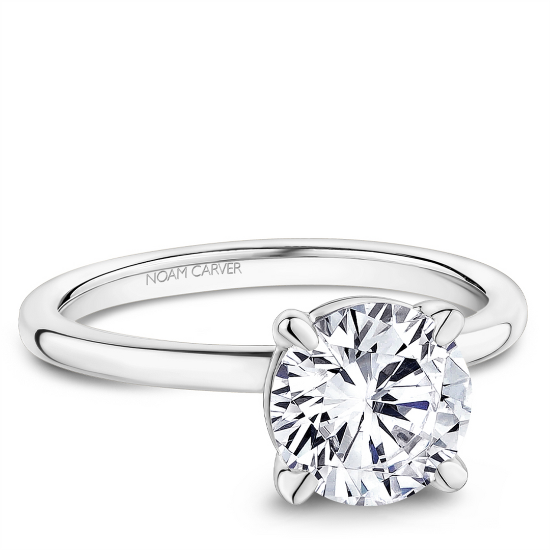 14K White Gold Solitaire Diamond Engagement Ring Semi-Mount
Fits Cent