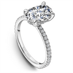 Load image into Gallery viewer, 14K White Gold Side Stones Diamond Engagement Ring Semi-Mount
Fits Ce