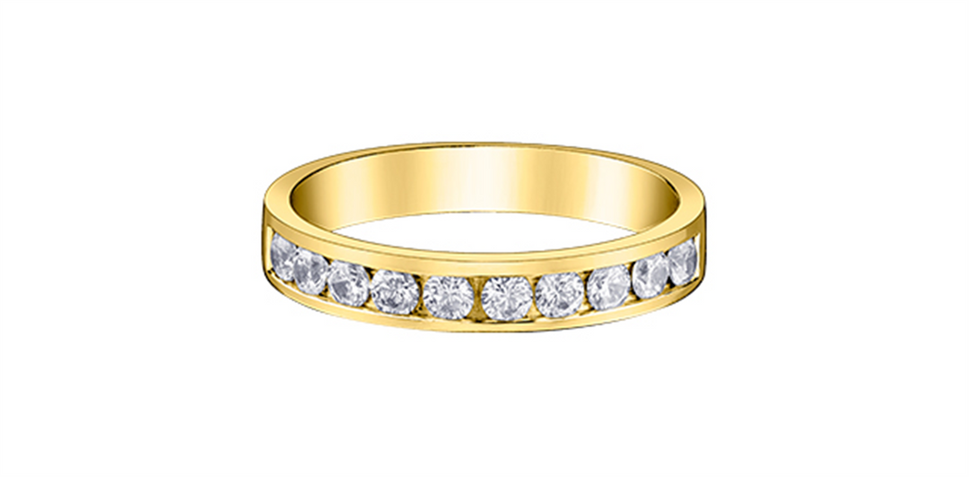 Lady's 14K Yellow Gold Channel Set Diamonds Band
Diamond Shape: Round